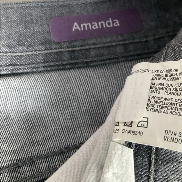Gloria Vanderbilt Amanda Womens Gray 14 Jeans Classic Stretch Straight Leg Fit - Picture 7 of 15